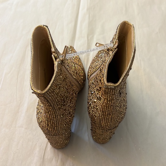 Blue by Betsey Johnson Cady Rhinestone Embellished Block Heel Booties - Picture 4 of 14